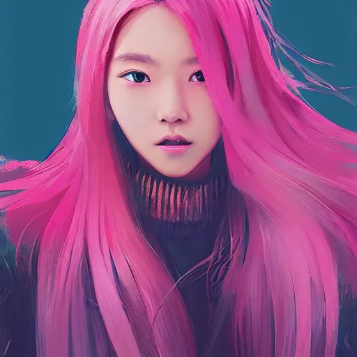 Prompt: “ a portrait of jisoo from blackpink, rainy background, pink bright art masterpiece artstation. 8 k, sharp high quality artwork in style of jose daniel cabrera pena and greg rutkowski, concept art by tooth wu, hearthstone card game artwork. ”