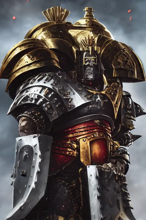 Image similar to armor portrait heros warhammer 4 0 k horus heresy fanart - the primarchs emperor by johannes helgeson animated with vfx concept artist & illustrator global illumination ray tracing hdr fanart arstation zbrush central hardmesh 8 k octane renderer comics stylized