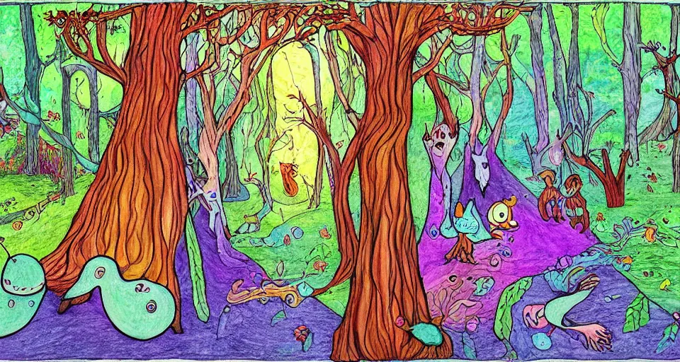 Image similar to Enchanted and magic forest, by Allie brosh