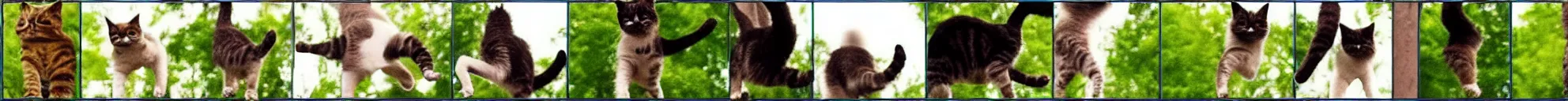 Image similar to 1 0 frames from a video showing a cat jumping