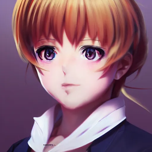 Image similar to anime portrait of Angela Merkel as an anime girl by Stanley Artgerm Lau, WLOP, Rossdraws, James Jean, Andrei Riabovitchev, Marc Simonetti, and Sakimichan, trending on artstation