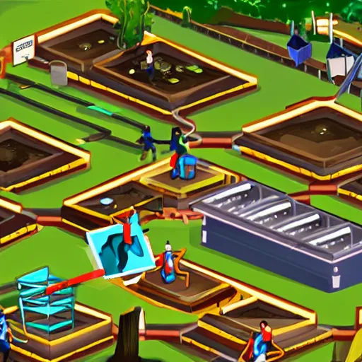 Image similar to game about electrician who have to fix lights in the park