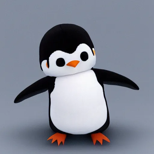 Image similar to cute fumo plush of a penguin girl, anime, vray