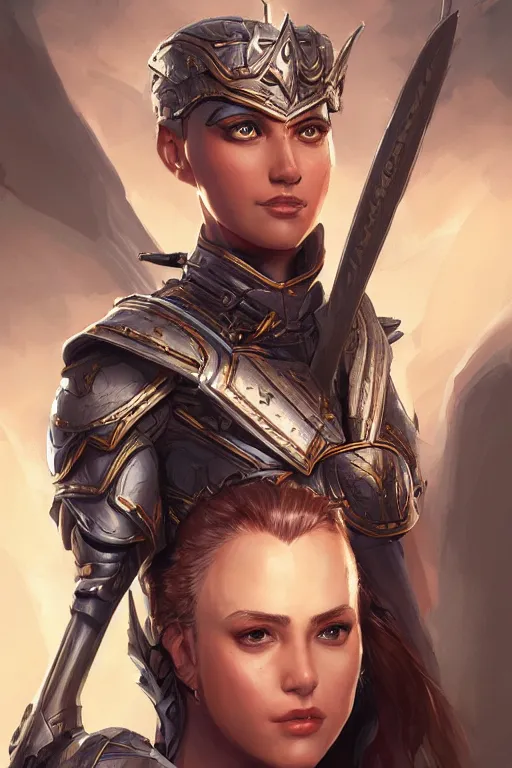 Image similar to amazon valkyrie athena, d & d, fantasy, portrait, highly detailed, headshot, digital painting, trending on artstation, concept art, sharp focus, illustration, art by artgerm and greg rutkowski and magali villeneuve