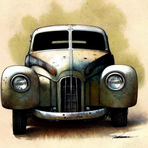 Image similar to (((((1950s ratrod . muted colors.))))) by Jean-Baptiste Monge !!!!!!!!!!!!!!!!!!!!!!!!!!!