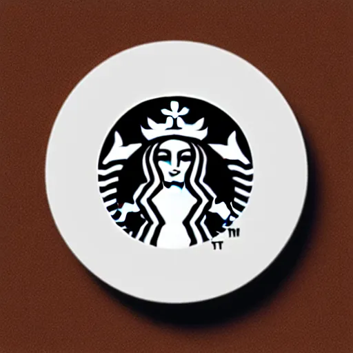 Image similar to ariana grande as the starbucks logo on the cup of a latte