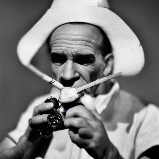 Prompt: Photo of Popeye smoking his pipe, 4k, ultrarealistic