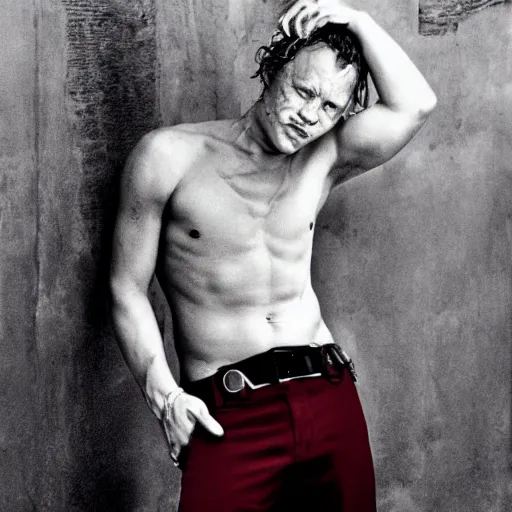 Image similar to heath ledger photographed by steven klein