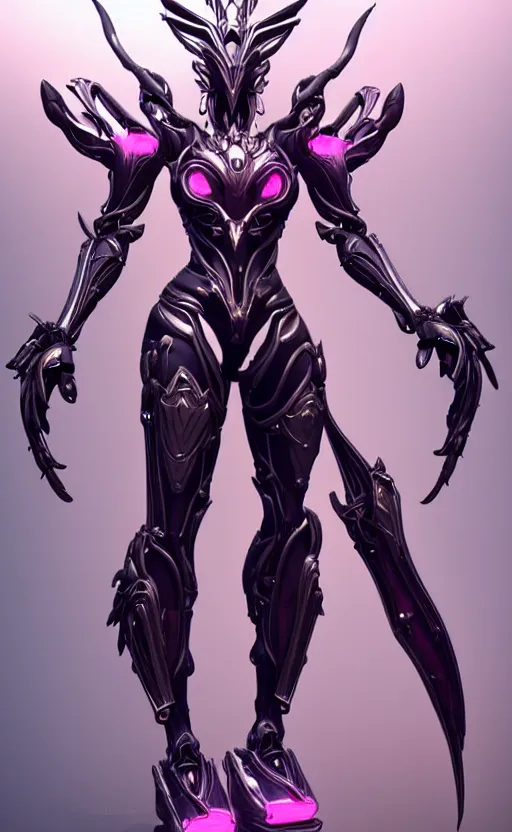 Image similar to extremely detailed goddess shot, front shot, low shot, of a beautiful saryn warframe, that's a giant beautiful stunning anthropomorphic robot female dragon with metal cat ears, standing elegantly on a mountain, detailed sharp robot dragon claws, robot dragon feet, streamlined pink armor, thick smooth warframe thighs, long elegant tail, detailed warframe fanart, destiny fanart, high quality digital art, giantess art, furry art, 3D realistic, warframe art, Destiny art, furaffinity, DeviantArt, artstation, 8k HD, octane render