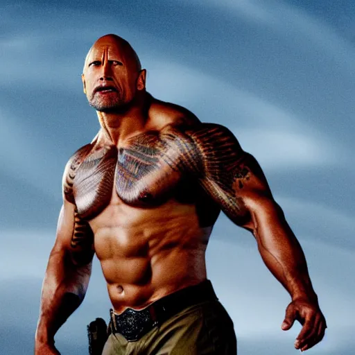 Image similar to dwayne johnson as a mythical beast