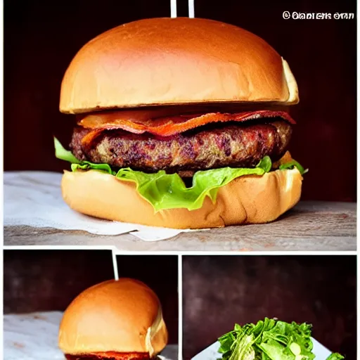 Image similar to bacon bacon burger bacon soda bacon fries, award winning food photography