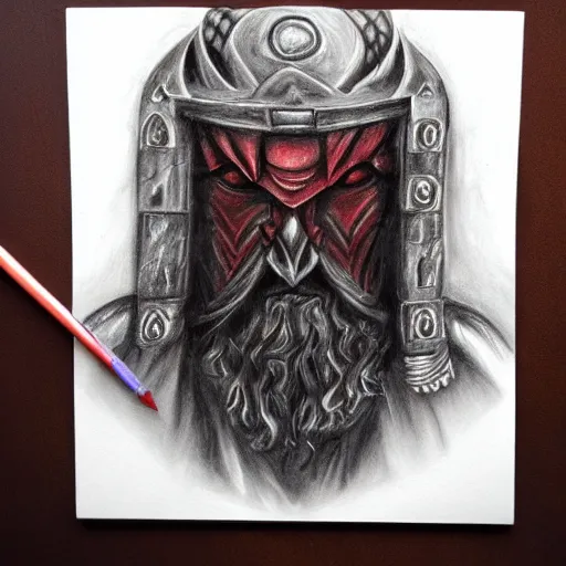 Image similar to BLOOD GOD, PENCIL painting