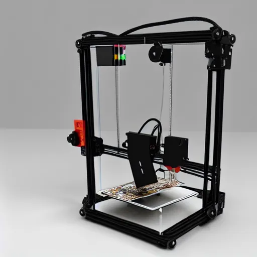 Image similar to Bambu 3D printer, highly detailed, intricate, mid shot