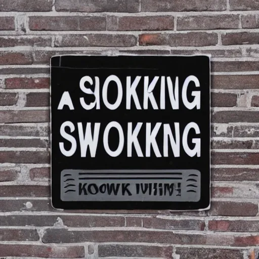 Prompt: a sign which reads Know Smoking