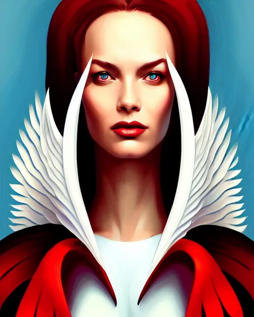 Image similar to portrait of a powerful pretty woman with wings, digital painting, artstation, concept art, smooth, sharp focus, illustration, disney, symmetry face, fine details. art by alex ross, brittney lee