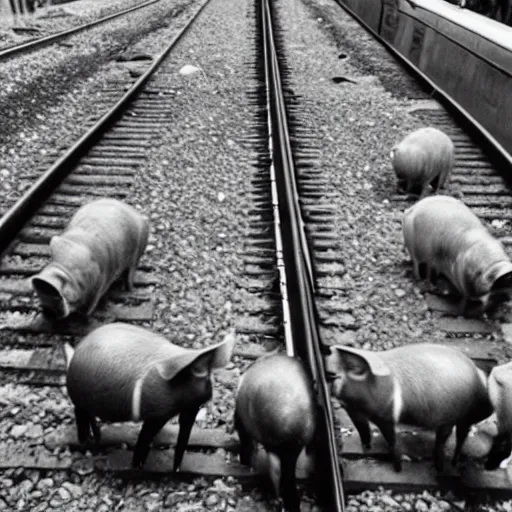 Image similar to pigs in a train, photo