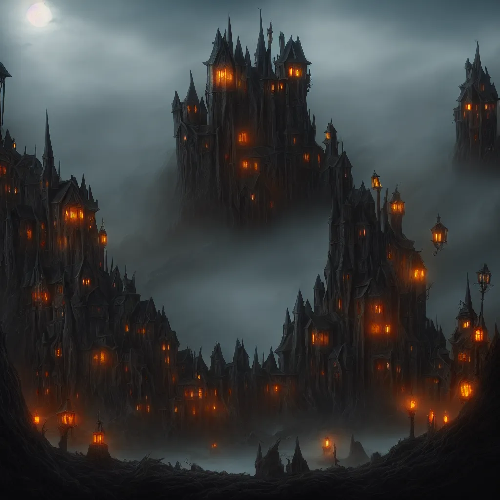 Image similar to evil witches, a detailed matte painting, fantasy, foggy, dark, 8 k