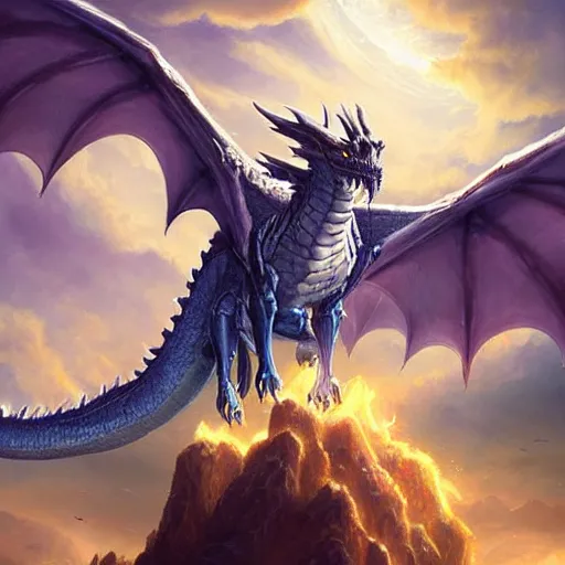 Prompt: giant dragon flying in the sky, epic fantasy style art, galaxy theme, by Greg Rutkowski, hearthstone style art, 12% artistic