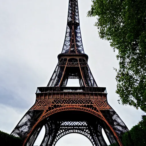 Prompt: eiffel tower constructed out of wood, beautiful, stunning, coherent, landscape photo, realistic