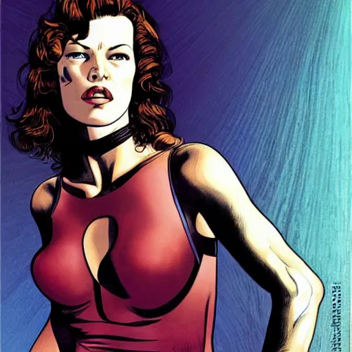 Image similar to “ milla jovovich retro minimalist portrait by jean giraud, moebius starwatcher comic, 8 k ”