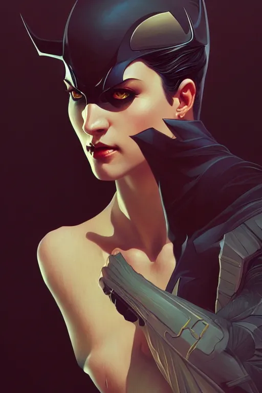 Prompt: a portrait of batman, fantasy, sharp focus, intricate, elegant, digital painting, artstation, matte, highly detailed, concept art, illustration, ambient lighting, art by ilya kuvshinov, artgerm, alphonse mucha, and greg rutkowski