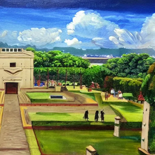 Image similar to a painting of fort santiago, 8 k, high definition, highly detailed, photo - realistic