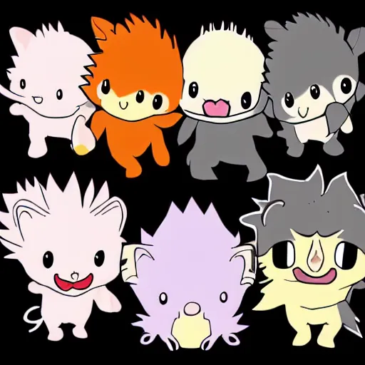 Image similar to baby hedgehogs in the style of cute anime