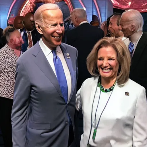 Prompt: photo of an alien meeting joe biden, award winning