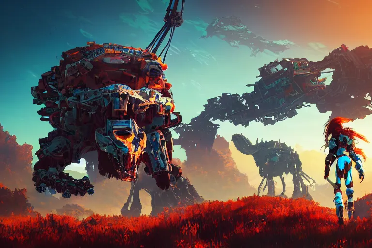 Image similar to rollerback machine mecanical creature robot of horizon forbidden west horizon zero dawn bioluminiscence global illumination ray tracing hdr fanart arstation by ian pesty and alena aenami artworks in 4 k