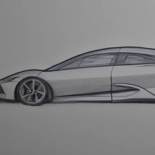 Prompt: continuous like drawing of a car