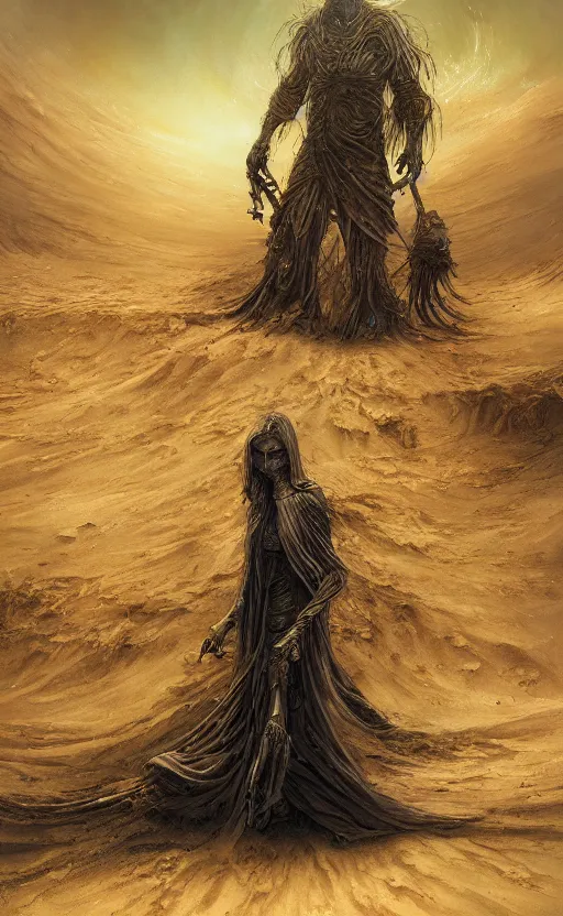 Prompt: the grime reaper of lost sand by seb mckinnon