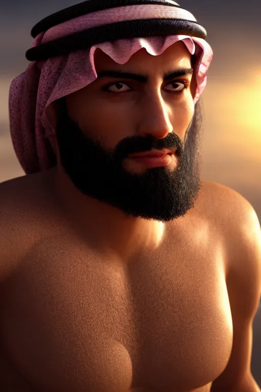 Image similar to a close - up photograph of an arab god, photorealistic, cinematic lighting