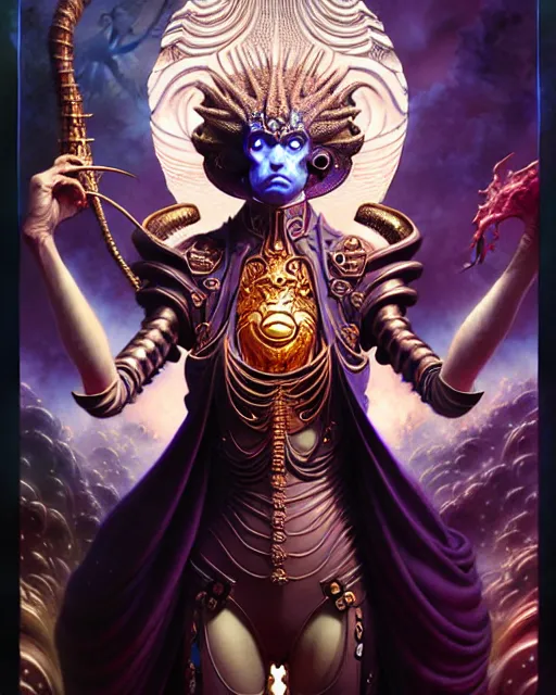 Image similar to the emperor tarot card, fantasy character portrait made of fractals, ultra realistic, wide angle, intricate details, the fifth element artifacts, highly detailed by peter mohrbacher, hajime sorayama, wayne barlowe, boris vallejo, aaron horkey, gaston bussiere, craig mullins