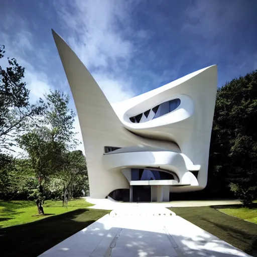 Image similar to house designed by zaha hadid