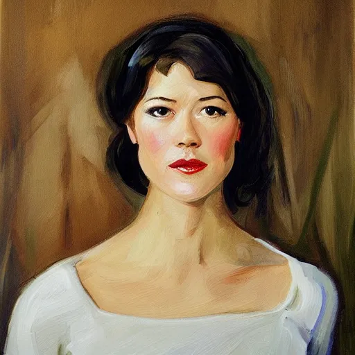 Image similar to mary elizabeth winstead as nikki swango, painted by zinaida serebriakova