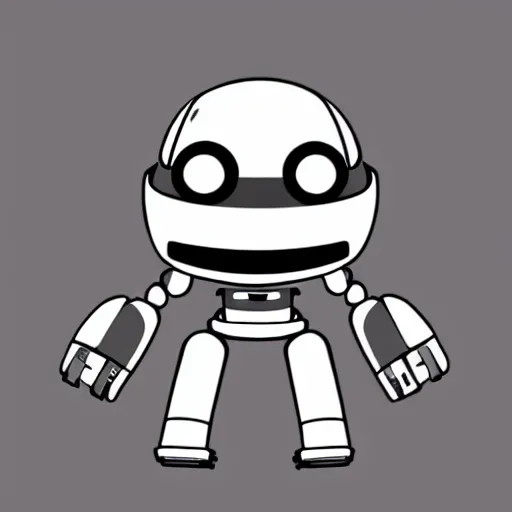 Prompt: simple digital pen illustration of a cute robot. thick lines