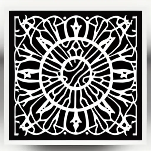 Image similar to a square vector art panel for cnc plasma, laser, geometric circuit pattern