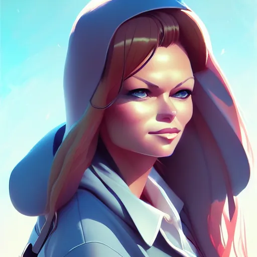 Image similar to pamela anderson, portrait shinkai makoto studio ghibli studio key hideaki anno sakimichan stanley artgerm lau rossdraws james jean marc simonetti elegant highly detailed digital painting artstation pixiv