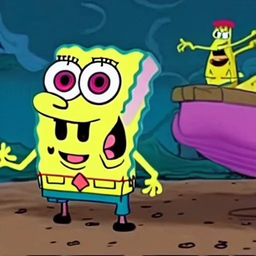 Image similar to spongebob squarepants kills gary the snail