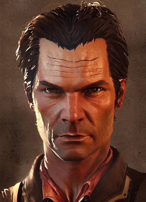 Image similar to highly detailed portrait of timothy olyphant red dead redemption art, unreal engine, fantasy art by greg rutkowski