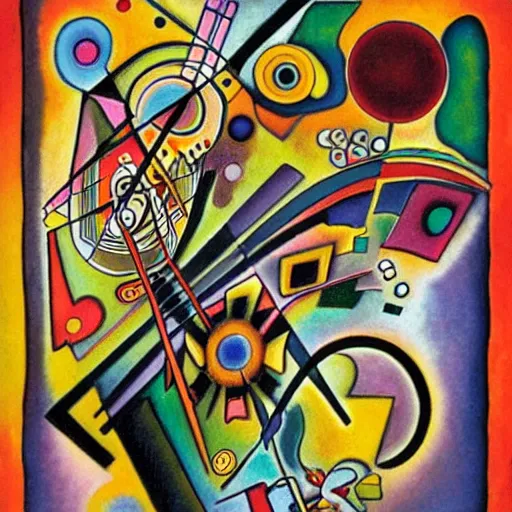 Prompt: a biomechanical talisman of compassion by kandinsky