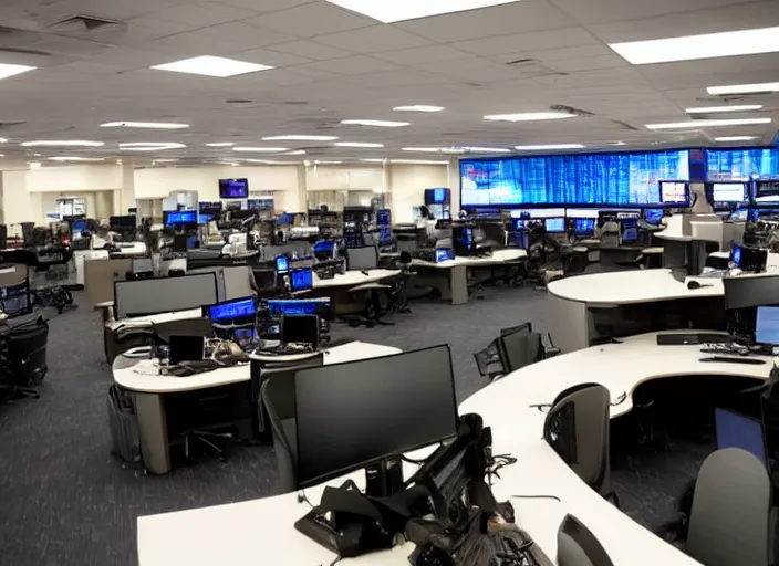 Image similar to television newsroom set