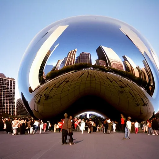 Prompt: award - winning photos of the chicago bean as a stringed bean, incredibly detailed, kodak film, 5 0 mm