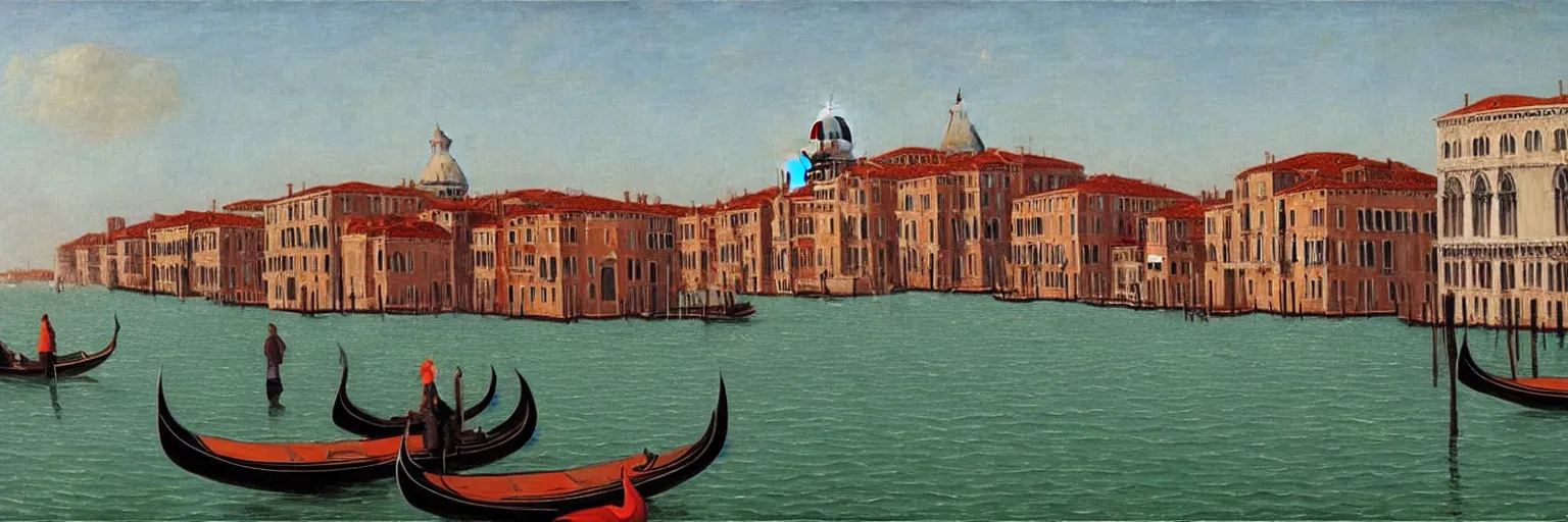 Image similar to venice cityscape oil painting magritte