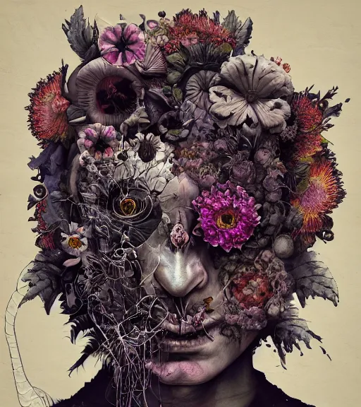 Image similar to portrait, nightmare anomalies, flowers by dariusz zawadzki, kenneth blom, mental alchemy, james jean, pablo amaringo, naudline pierre, contemporary art, hyper detailed