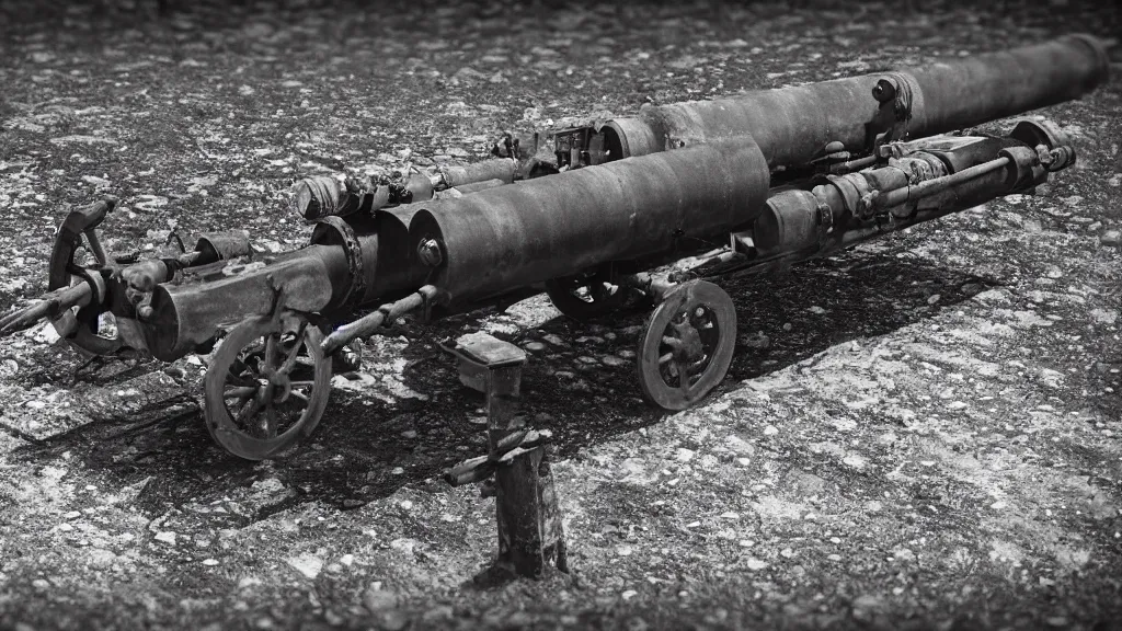 Prompt: cannon, world war 2, high quality, high detail, photorealistic,