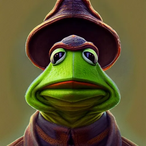 Image similar to symmetry portrait of kermit the frog, intricate, elegant, highly detailed, digital painting, artstation, concept art, smooth, sharp focus, illustration, art by artgerm and greg rutkowski and alphonse mucha, 8 k