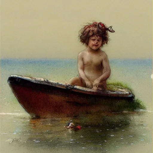 Image similar to ( ( ( ( ( banana boat. muted colors. ) ) ) ) ) by jean - baptiste monge!!!!!!!!!!!!!!!!!!!!!!!!!!!