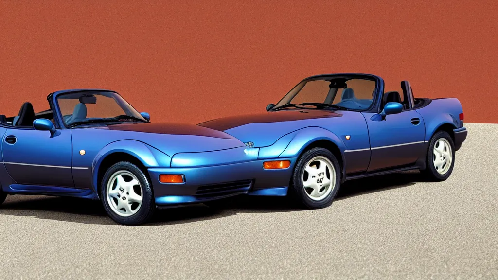 Prompt: 1 9 9 0 mazda miata in the style of ralph mcquarrie