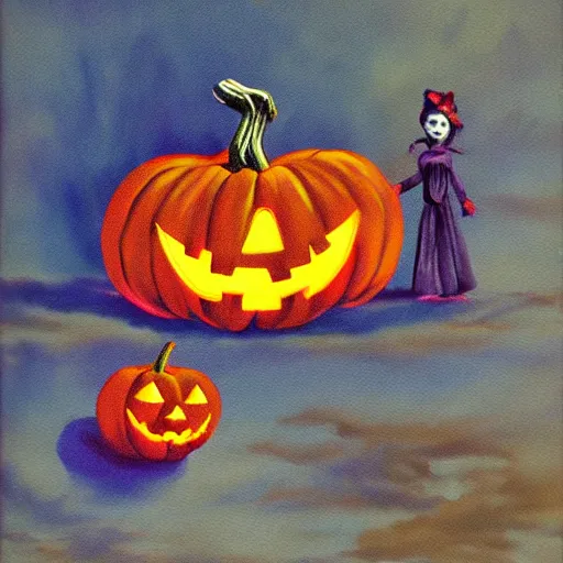Prompt: Vintage Halloween Painting HDR